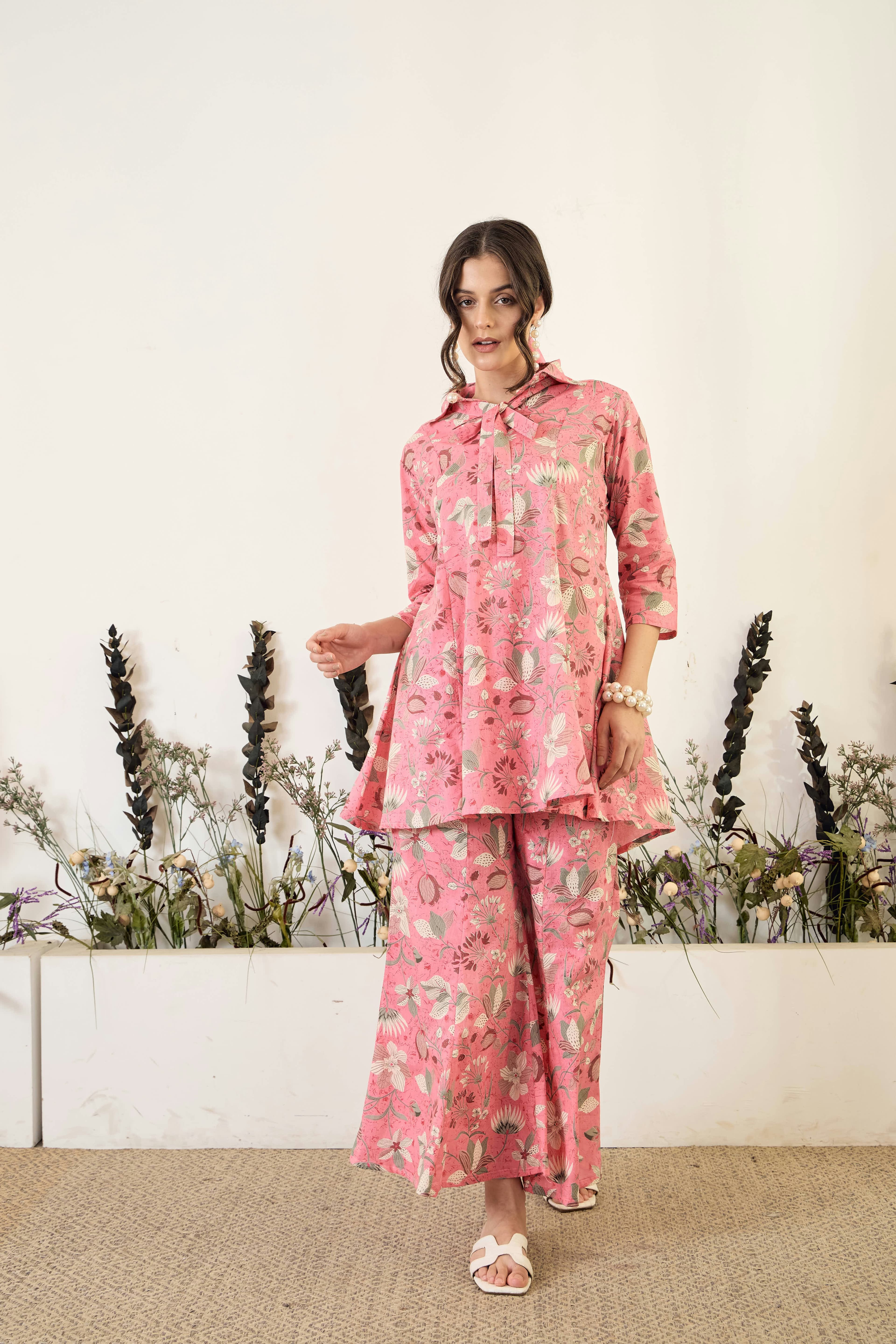 Pink Floral Printed Co-ord Set