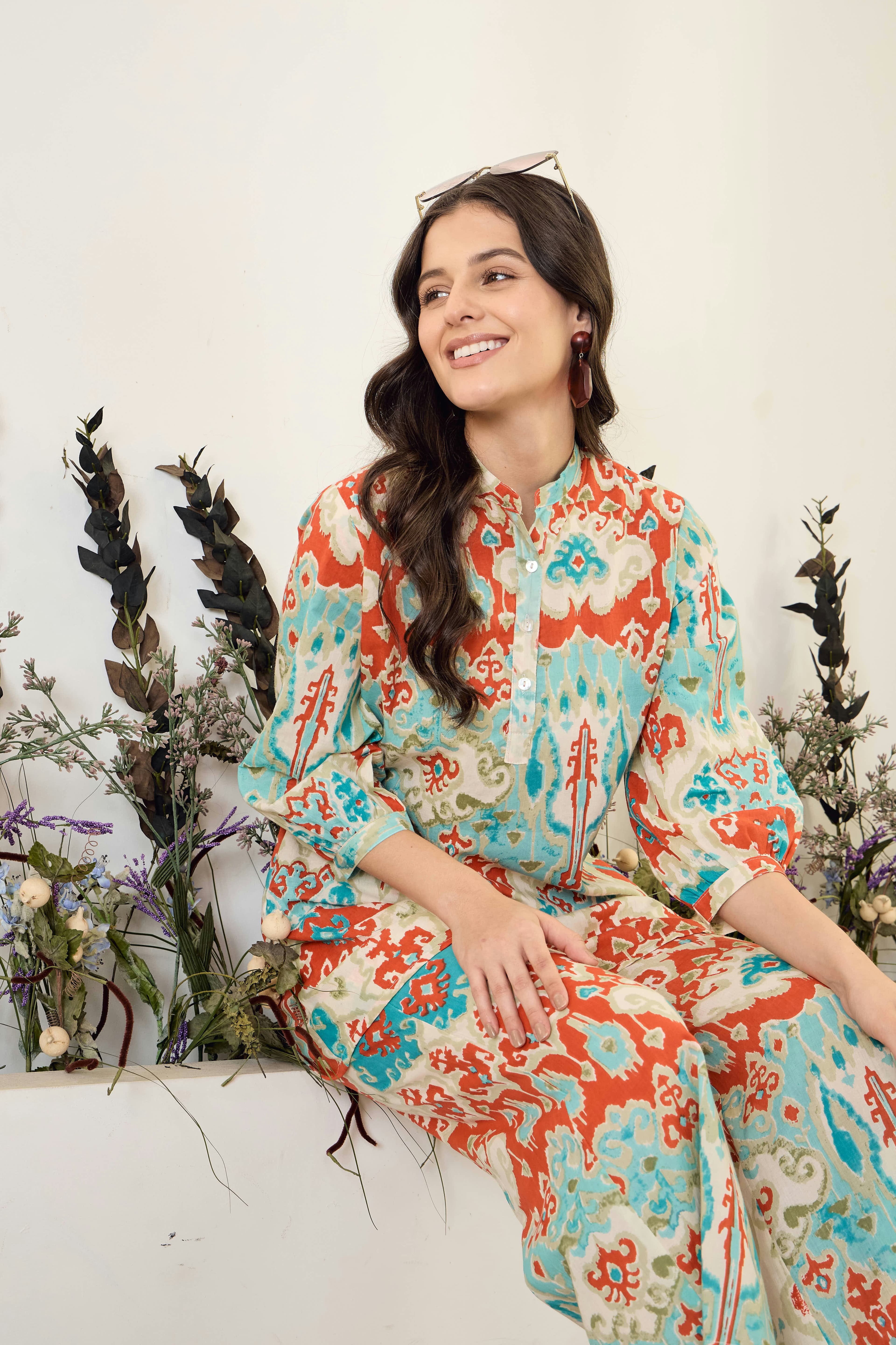 Red Embroidered Kurta Set with Dupatta