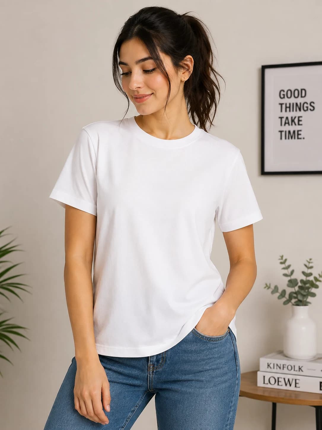 Women's Plain White T-Shirt